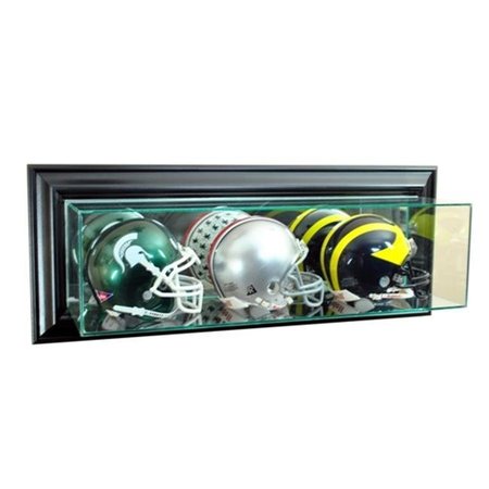 PERFECT CASES Perfect Cases WMTRPMH-B Wall Mounted Triple Mini Football Display Case; Black WMTRPMH-B